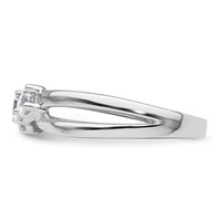 14k White Gold 1/2ct Lab Grown Diamond VS/SI+ G+ Comp 3 Stone Eng Ring