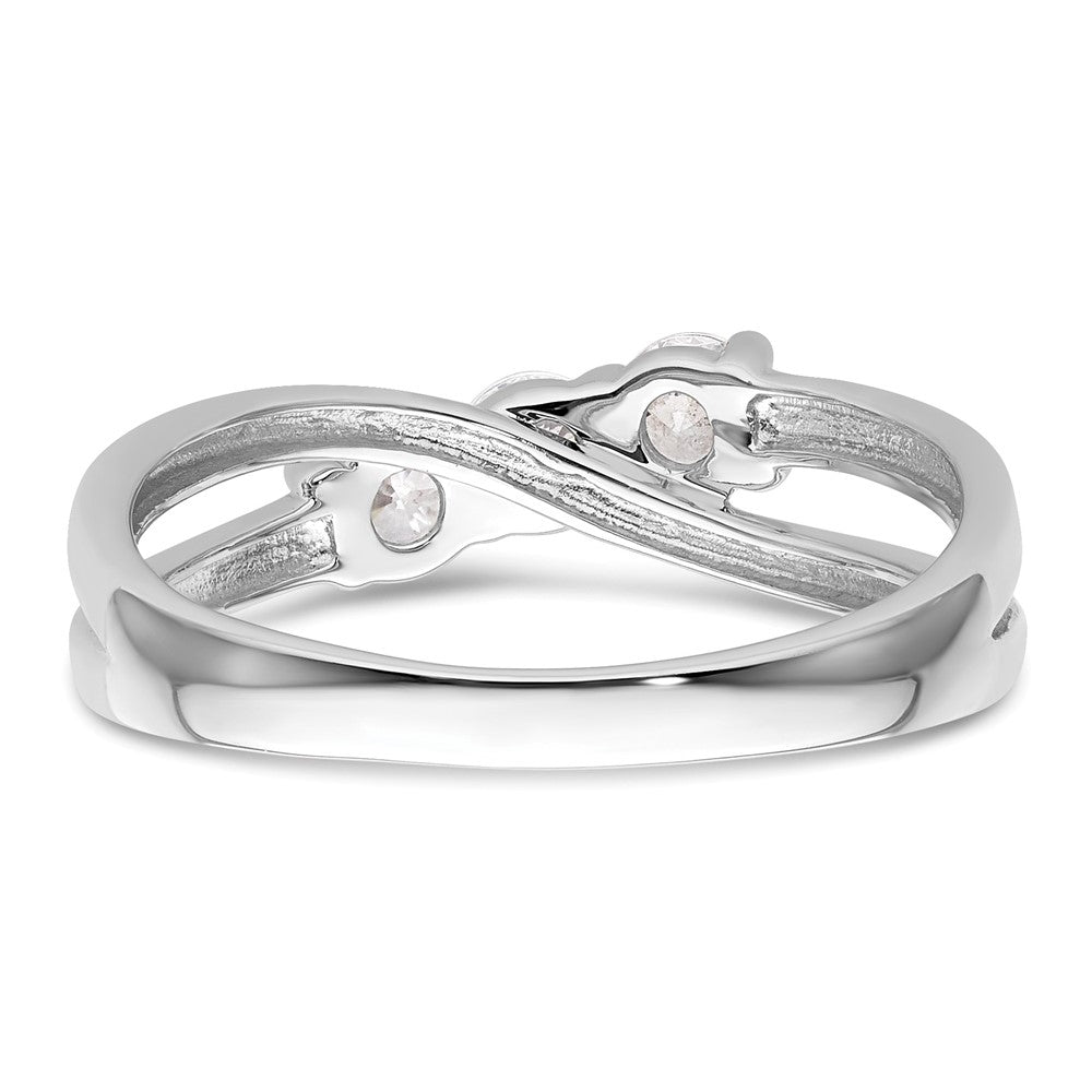 14k White Gold 1/2ct Lab Grown Diamond VS/SI+ G+ Comp 3 Stone Eng Ring