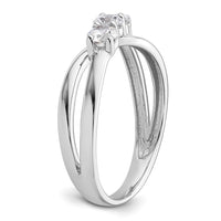 14k White Gold 1/2ct Lab Grown Diamond VS/SI+ G+ Comp 3 Stone Eng Ring