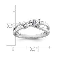 14k White Gold 1/2ct Lab Grown Diamond VS/SI+ G+ Comp 3 Stone Eng Ring
