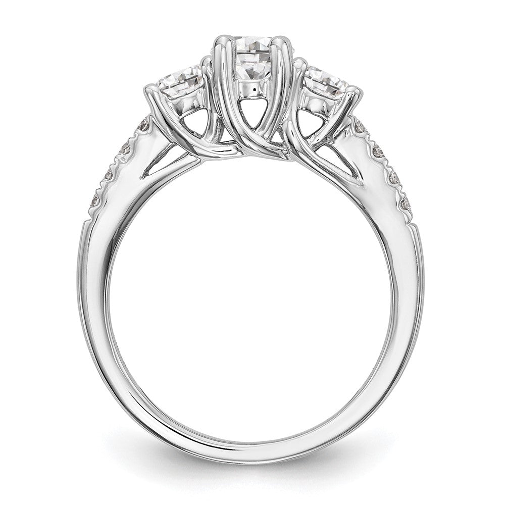 14kw 1 1/5ct Lab Grown Diamond VS/SI+ G+ Complete 3 Stone Eng Ring