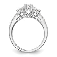 14kw 1 1/5ct Lab Grown Diamond VS/SI+ G+ Complete 3 Stone Eng Ring