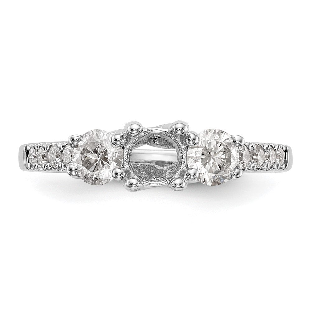 14kw 1 1/5ct Lab Grown Diamond VS/SI+ G+ Complete 3 Stone Eng Ring