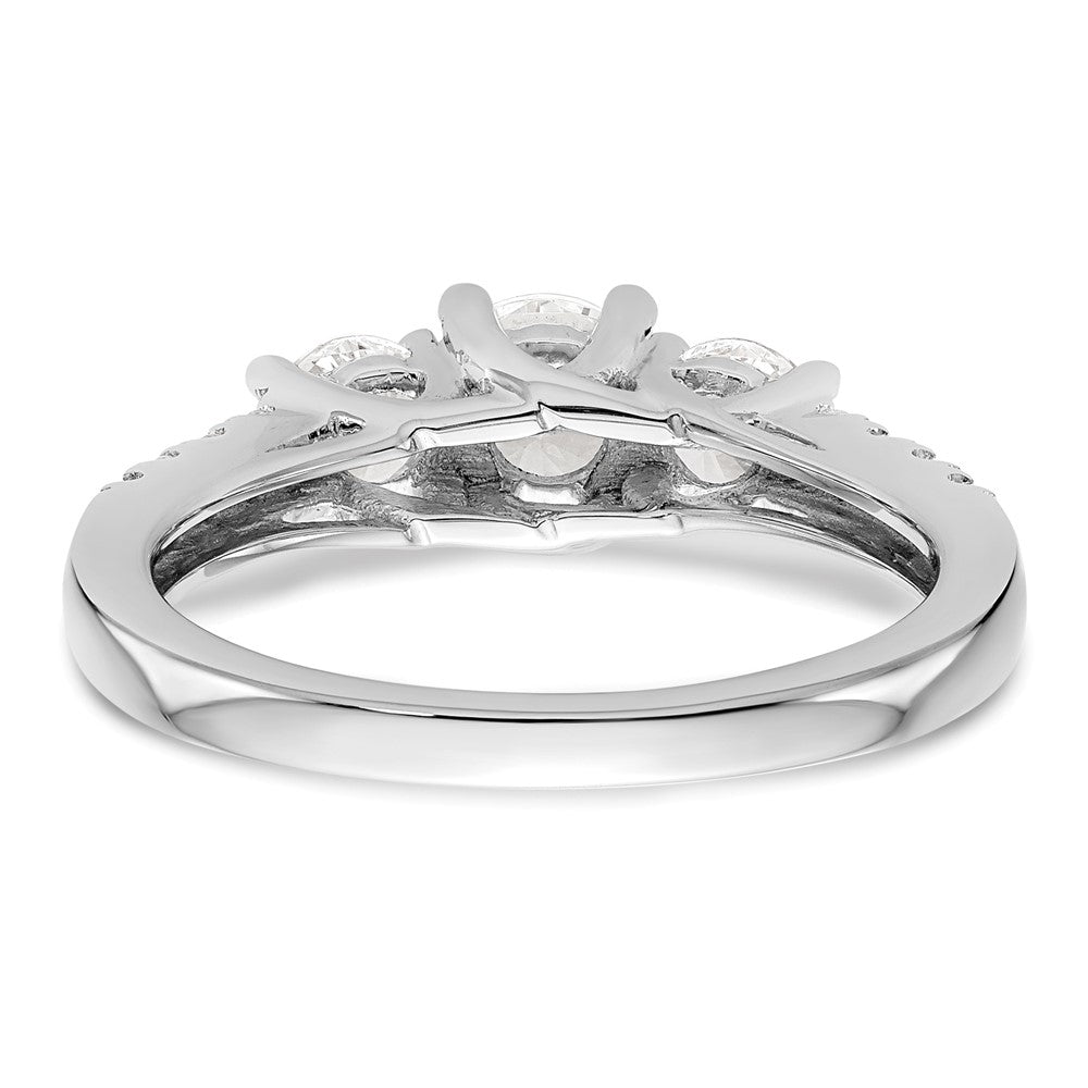 14kw 1 1/5ct Lab Grown Diamond VS/SI+ G+ Complete 3 Stone Eng Ring