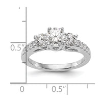 14kw 1 1/5ct Lab Grown Diamond VS/SI+ G+ Complete 3 Stone Eng Ring