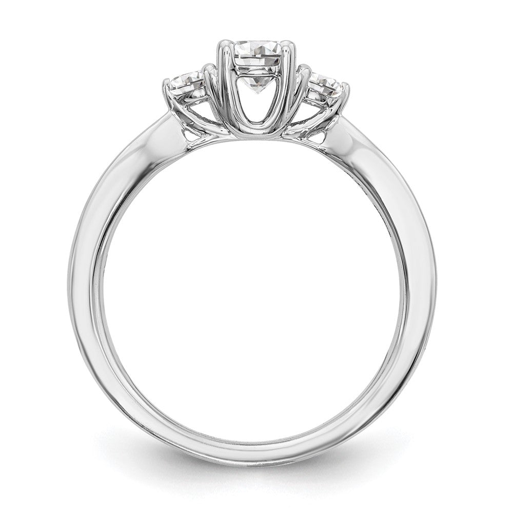 14k White Gold 5/8 ct Lab Grown Diamond VS/SI+ G+ 3 Stone Comp Eng Ring