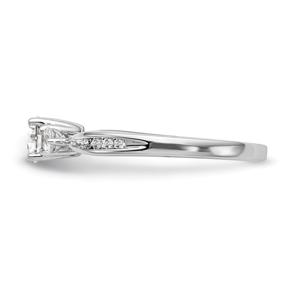 14k White Gold 5/8 ct Lab Grown Diamond VS/SI+ G+ 3 Stone Comp Eng Ring