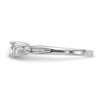 14k White Gold 5/8 ct Lab Grown Diamond VS/SI+ G+ 3 Stone Comp Eng Ring