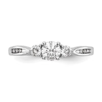 14k White Gold 5/8 ct Lab Grown Diamond VS/SI+ G+ 3 Stone Comp Eng Ring
