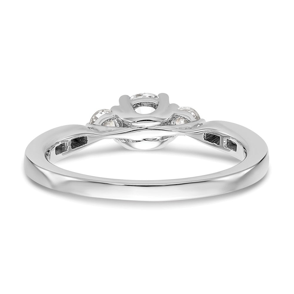 14k White Gold 5/8 ct Lab Grown Diamond VS/SI+ G+ 3 Stone Comp Eng Ring