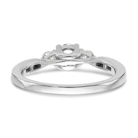 14k White Gold 5/8 ct Lab Grown Diamond VS/SI+ G+ 3 Stone Comp Eng Ring