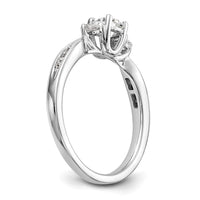 14k White Gold 5/8 ct Lab Grown Diamond VS/SI+ G+ 3 Stone Comp Eng Ring