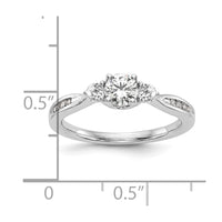 14k White Gold 5/8 ct Lab Grown Diamond VS/SI+ G+ 3 Stone Comp Eng Ring
