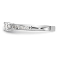 14k White Gold 1 ct Lab Grown Dia VS/SI+ G+ Comp 3 Stone Engagement Ring