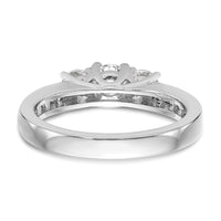 14k White Gold 1 ct Lab Grown Dia VS/SI+ G+ Comp 3 Stone Engagement Ring