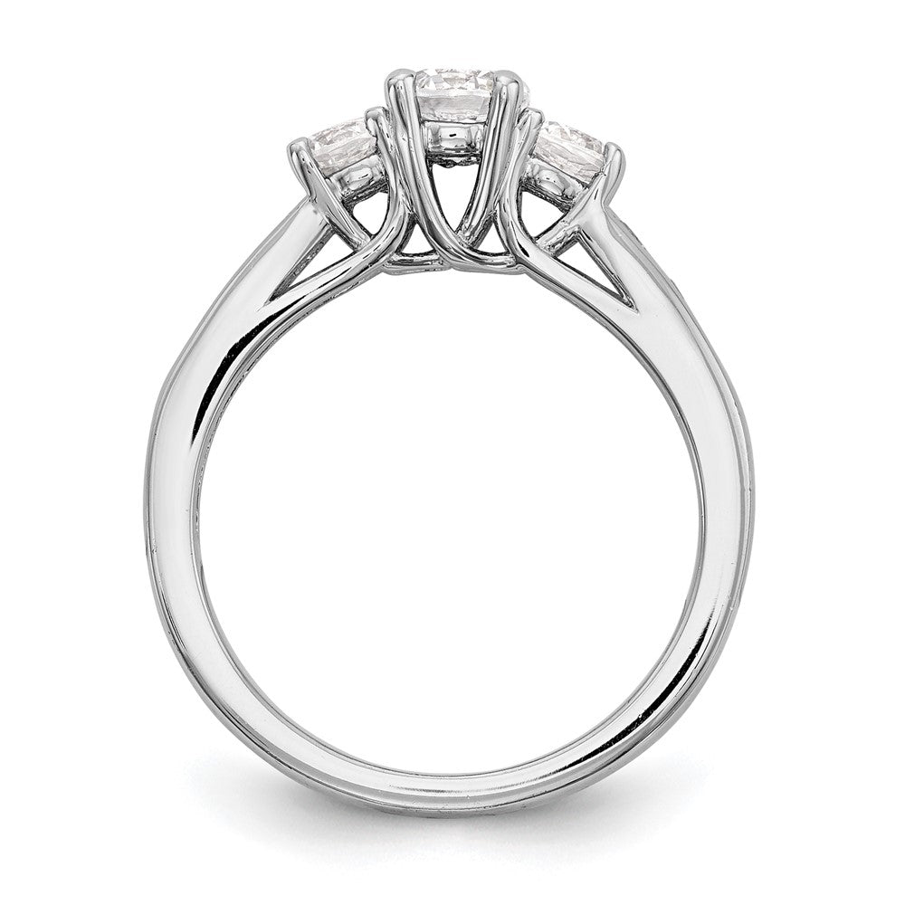 14kw 1 1/2ct Lab Grown Diamond VS/SI+ G+ Complete 3 Stone Eng Ring