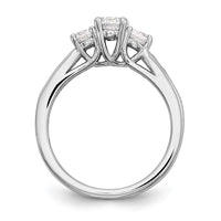 14kw 1 1/2ct Lab Grown Diamond VS/SI+ G+ Complete 3 Stone Eng Ring