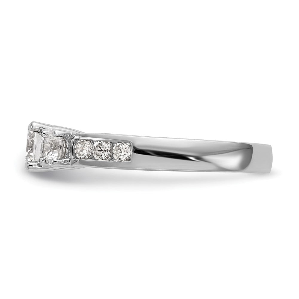 14kw 1 1/2ct Lab Grown Diamond VS/SI+ G+ Complete 3 Stone Eng Ring