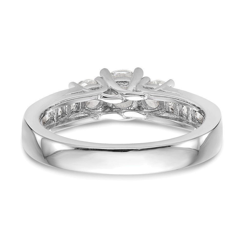 14kw 1 1/2ct Lab Grown Diamond VS/SI+ G+ Complete 3 Stone Eng Ring