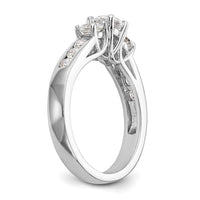 14kw 1 1/2ct Lab Grown Diamond VS/SI+ G+ Complete 3 Stone Eng Ring