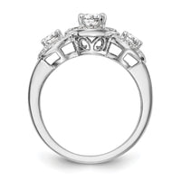 14kw 1 1/3ct Lab Grown Diamond VS/SI+ G+ Comp Three Stone Eng Ring