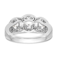 14kw 1 1/3ct Lab Grown Diamond VS/SI+ G+ Comp Three Stone Eng Ring