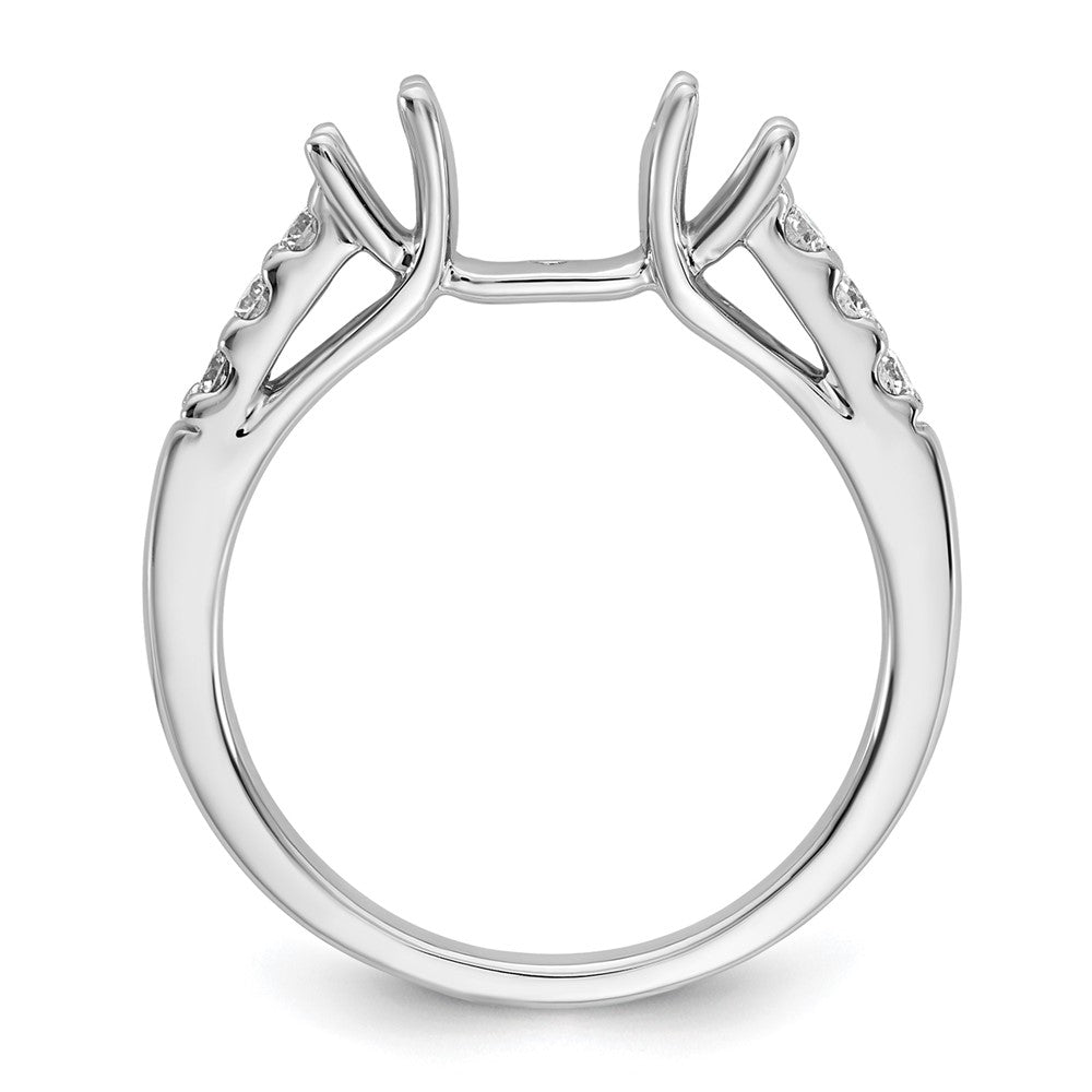 14k White Gold 1/2ct Lab Grown Diamond VS/SI+ G+ Semi Peg Set Eng Ring