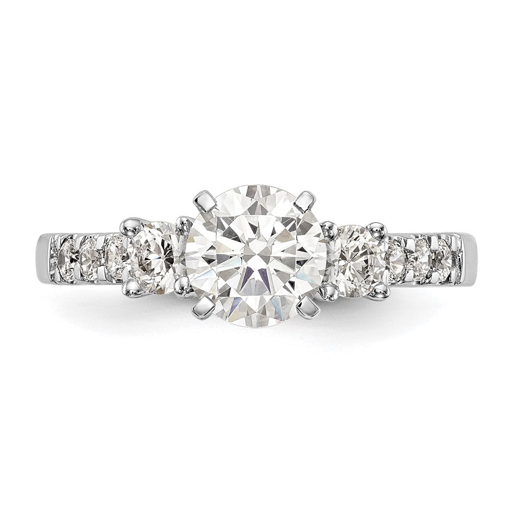 14k White Gold 1/2ct Lab Grown Diamond VS/SI+ G+ Semi Peg Set Eng Ring