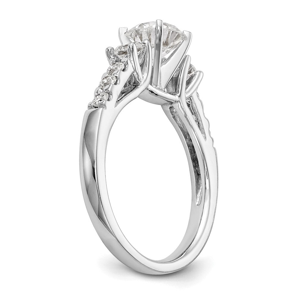 14k White Gold 1/2ct Lab Grown Diamond VS/SI+ G+ Semi Peg Set Eng Ring