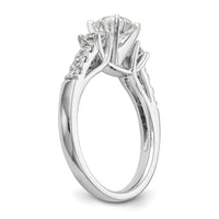 14k White Gold 1/2ct Lab Grown Diamond VS/SI+ G+ Semi Peg Set Eng Ring