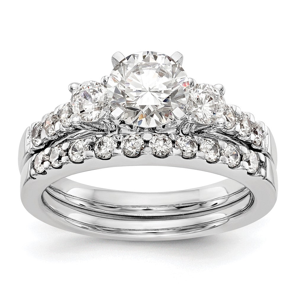 14k White Gold 1/2ct Lab Grown Diamond VS/SI+ G+ Semi Peg Set Eng Ring