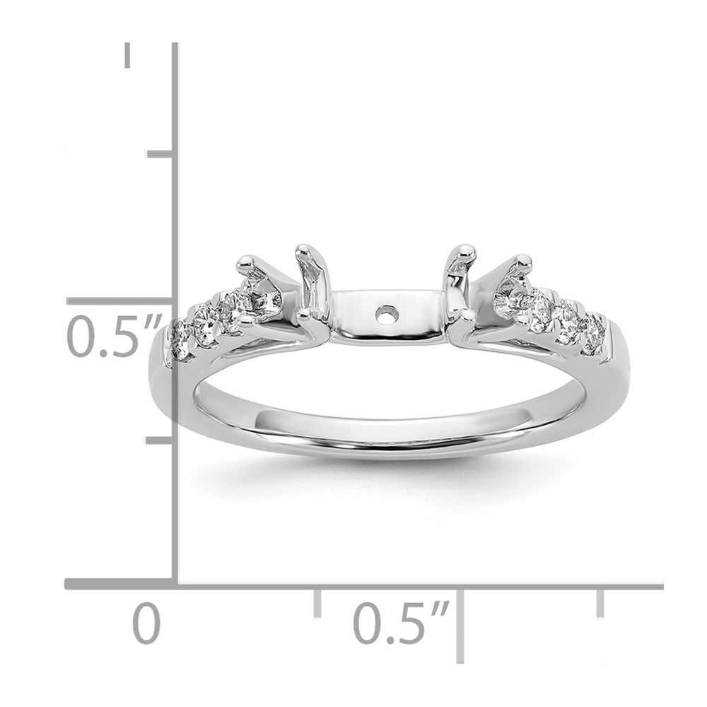 14k White Gold 1/2ct Lab Grown Diamond VS/SI+ G+ Semi Peg Set Eng Ring