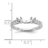 14k White Gold 1/2ct Lab Grown Diamond VS/SI+ G+ Semi Peg Set Eng Ring