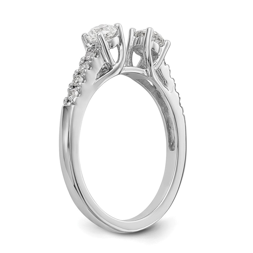 14k White Gold 5/8ct Lab Grown Diamond VS/SI+ G+ Semi Peg Set Eng Ring