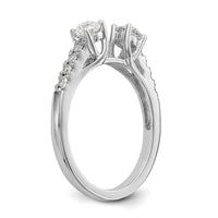 14k White Gold 5/8ct Lab Grown Diamond VS/SI+ G+ Semi Peg Set Eng Ring