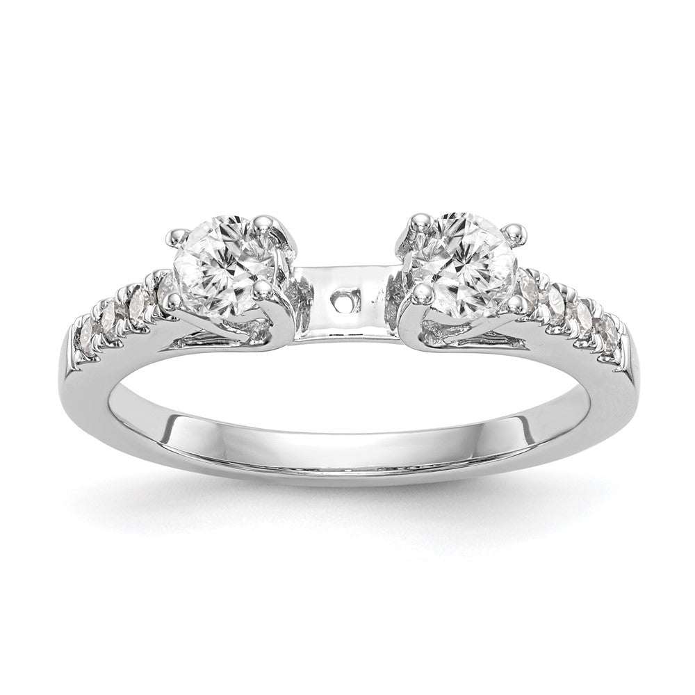 14k White Gold 5/8ct Lab Grown Diamond VS/SI+ G+ Semi Peg Set Eng Ring