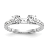 14k White Gold 5/8ct Lab Grown Diamond VS/SI+ G+ Semi Peg Set Eng Ring