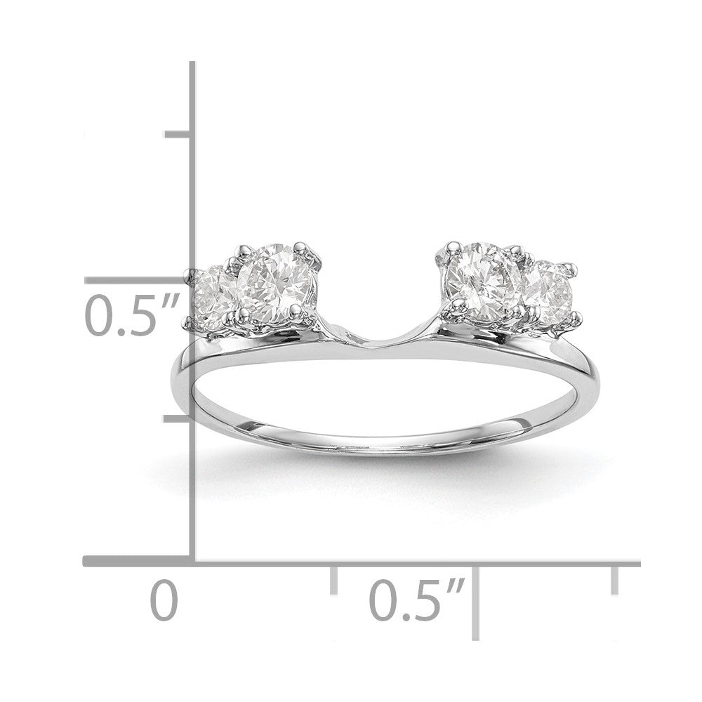 14k White Gold 1/2 ct Lab Grown Diamond VS/SI+ G+ Complete Ring Wrap
