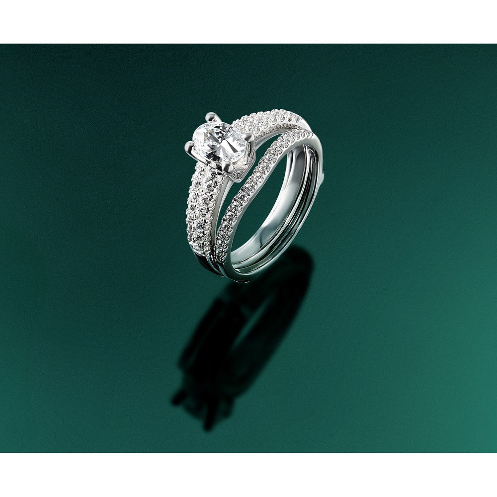 14k White Gold 1/4 ct Lab Grown Diamond VS/SI+ G+ Complete Ring Guard