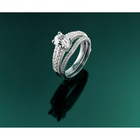 14k White Gold 1/4 ct Lab Grown Diamond VS/SI+ G+ Complete Ring Guard