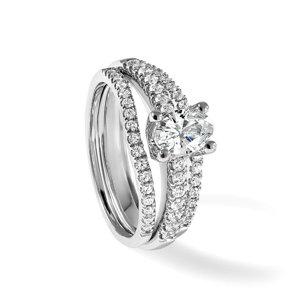 14k White Gold 1/4 ct Lab Grown Diamond VS/SI+ G+ Complete Ring Guard