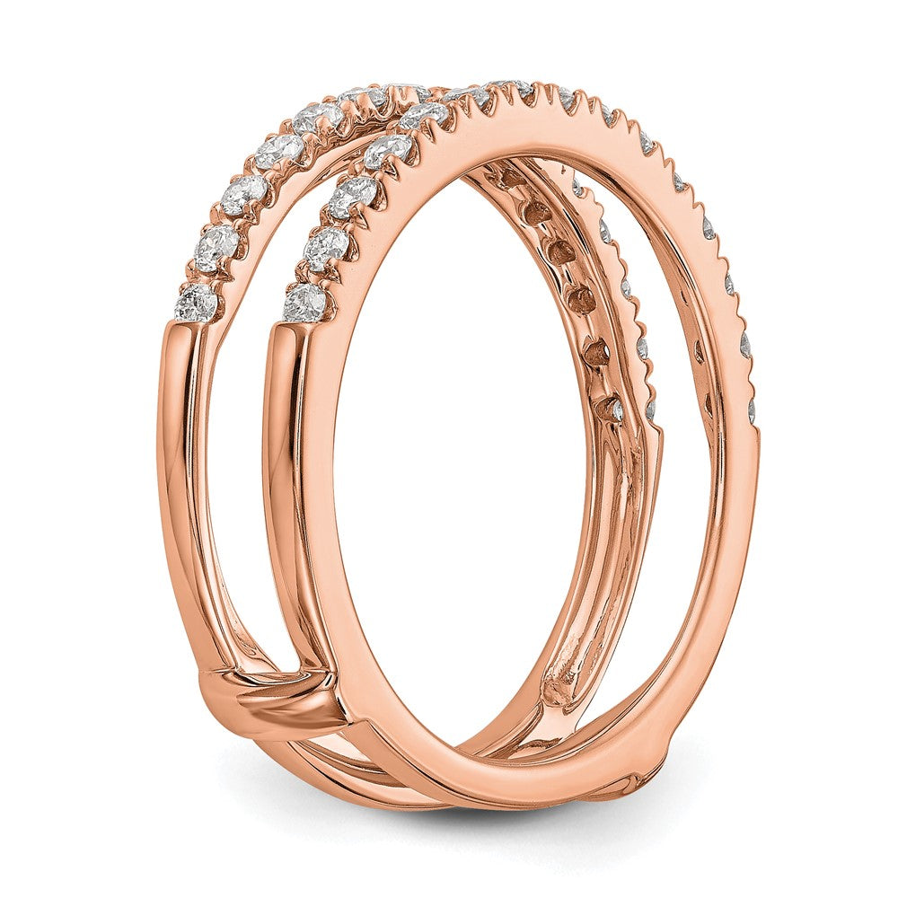 14k Rose Gold 1/2 ct Lab Grown Diamond VS/SI+ G+ Complete Ring Guard