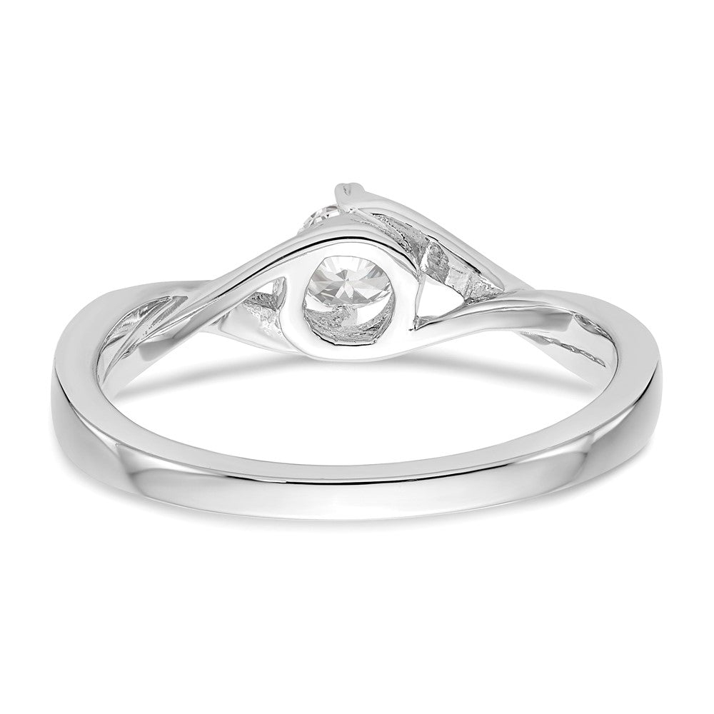 14k White Gold 1/3ct Lab Grown Diamond VS/SI+ G+ Comp Petite Eng Ring