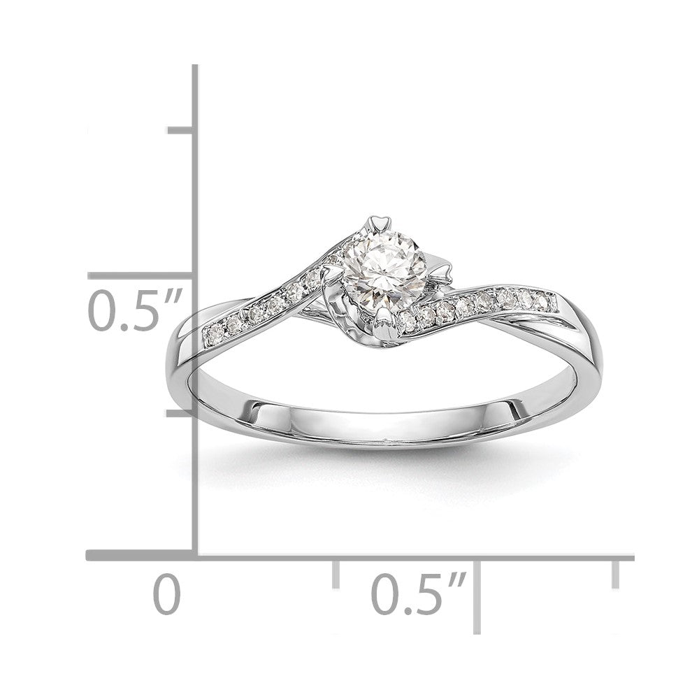 14k White Gold 1/3ct Lab Grown Diamond VS/SI+ G+ Comp Petite Eng Ring