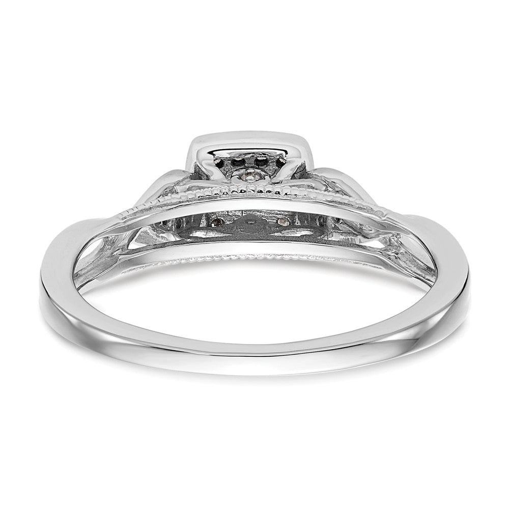 14k White Gold 1/5ct Lab Grown Diamond VS/SI+ G+ Comp Petite Eng Ring