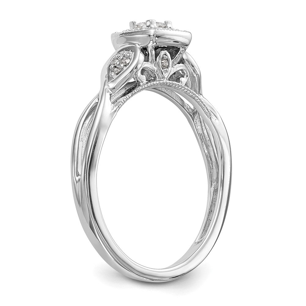 14k White Gold 1/5ct Lab Grown Diamond VS/SI+ G+ Comp Petite Eng Ring