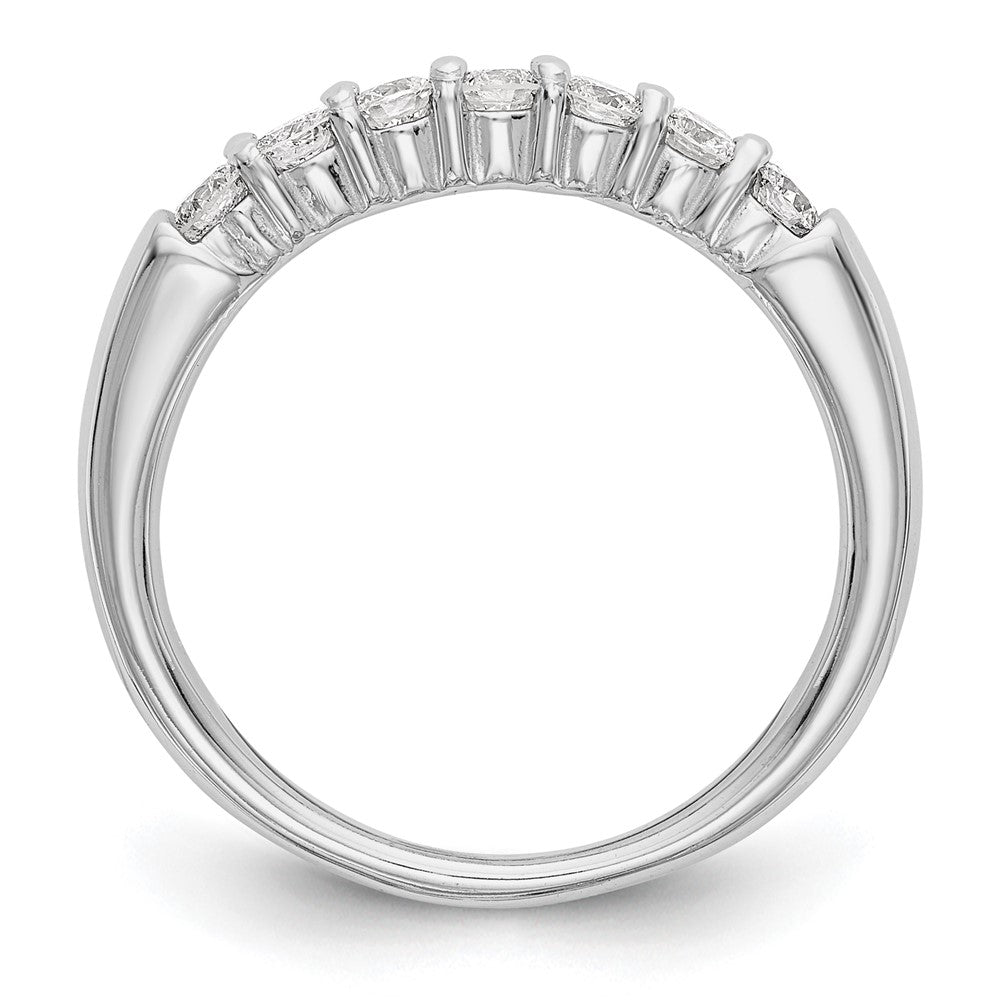 14k White Gold 3/4 ct Lab Grown Diamond VS/SI+ G+ 7 Stone Complete Band