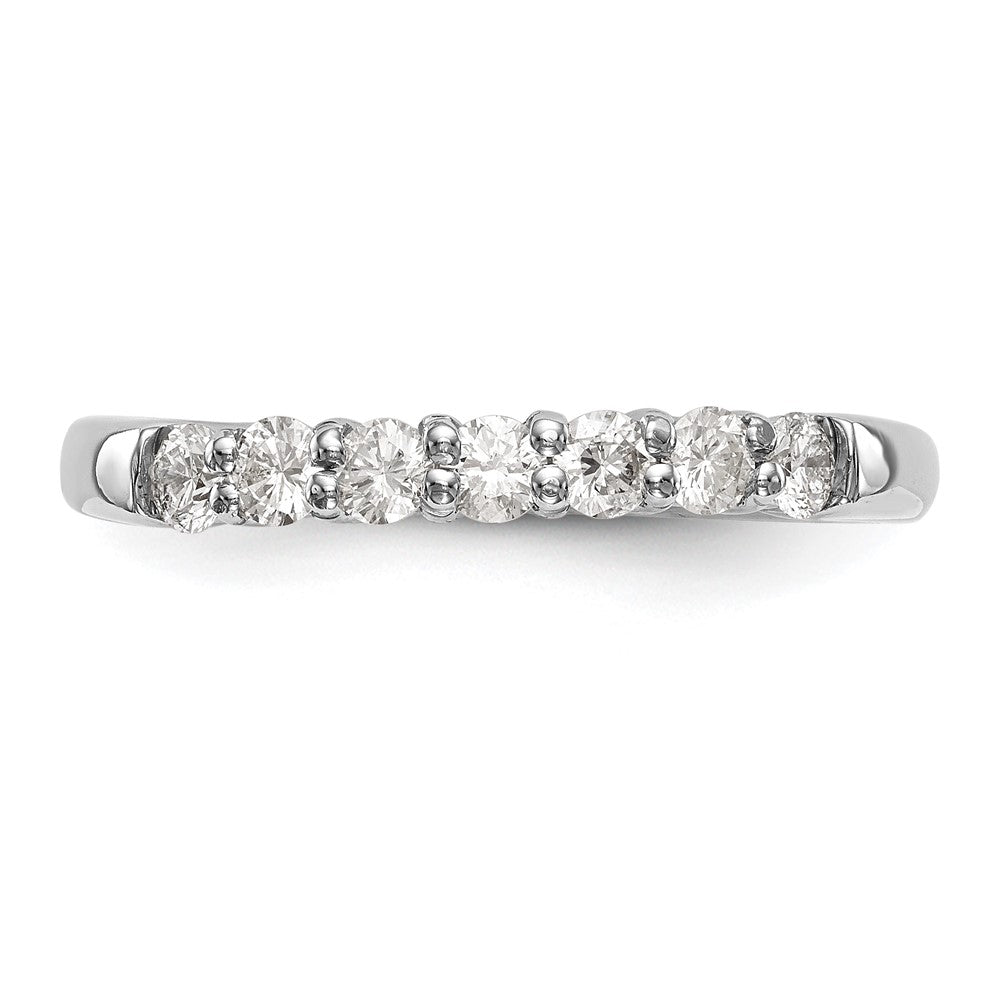 14k White Gold 3/4 ct Lab Grown Diamond VS/SI+ G+ 7 Stone Complete Band