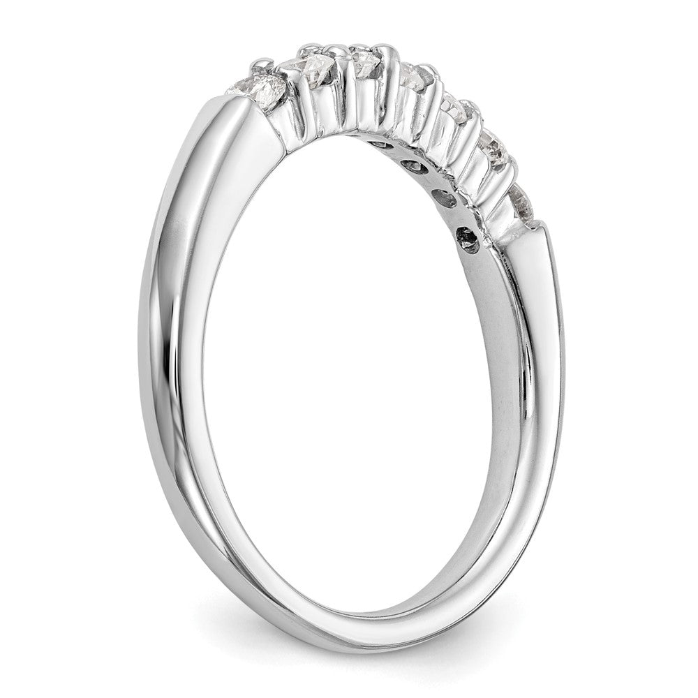 14k White Gold 3/4 ct Lab Grown Diamond VS/SI+ G+ 7 Stone Complete Band