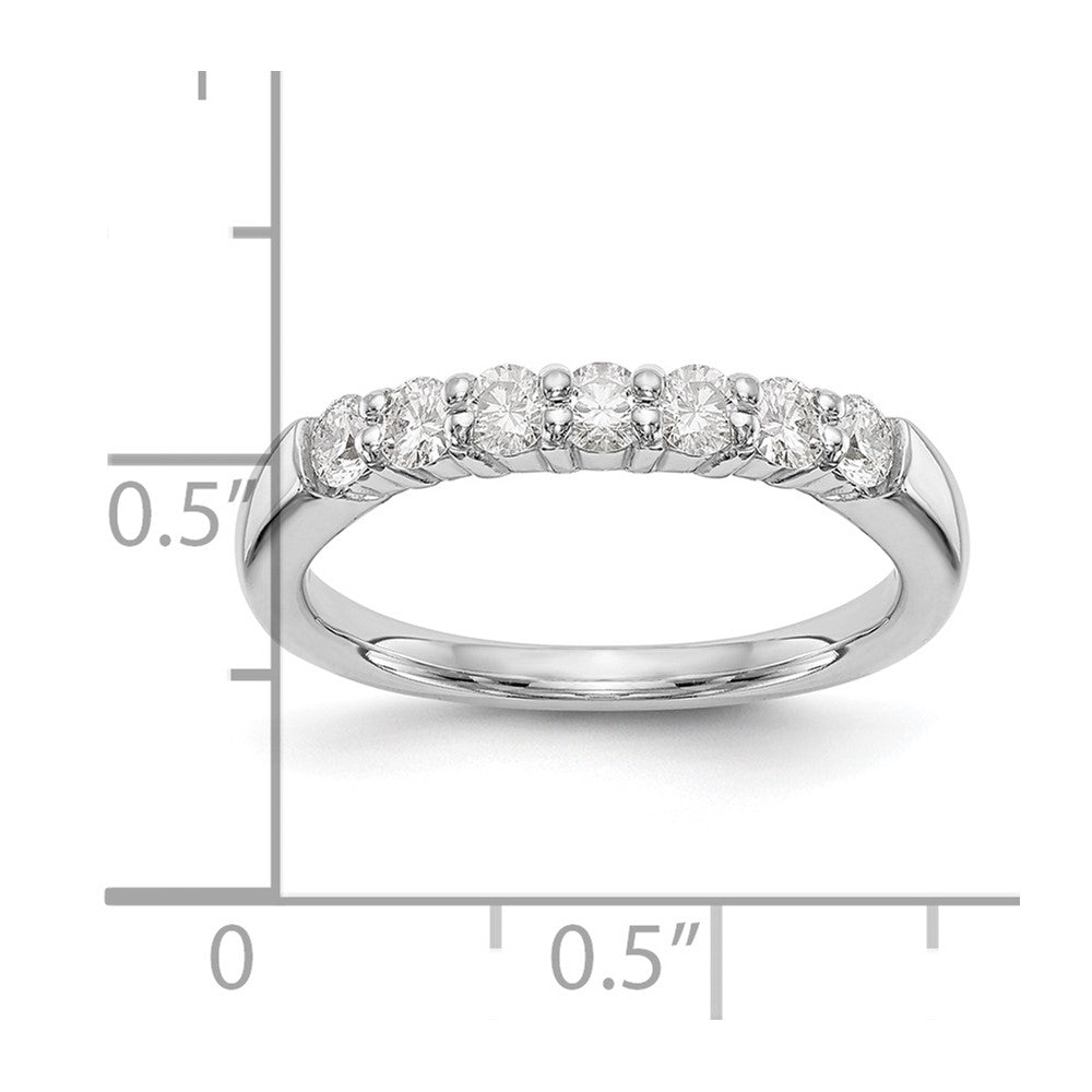 14k White Gold 3/4 ct Lab Grown Diamond VS/SI+ G+ 7 Stone Complete Band